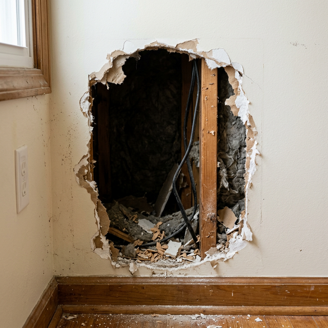 Before Wall Cavity Repair